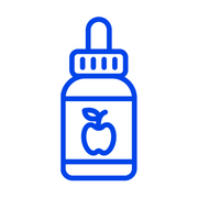 Icon of E-Liquid bottle with image of apple on the bottle