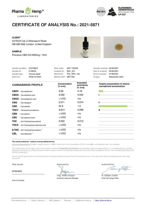 Provacan 2400mg Full Spectrum CBD Oil - 10ml - Premier Vapes