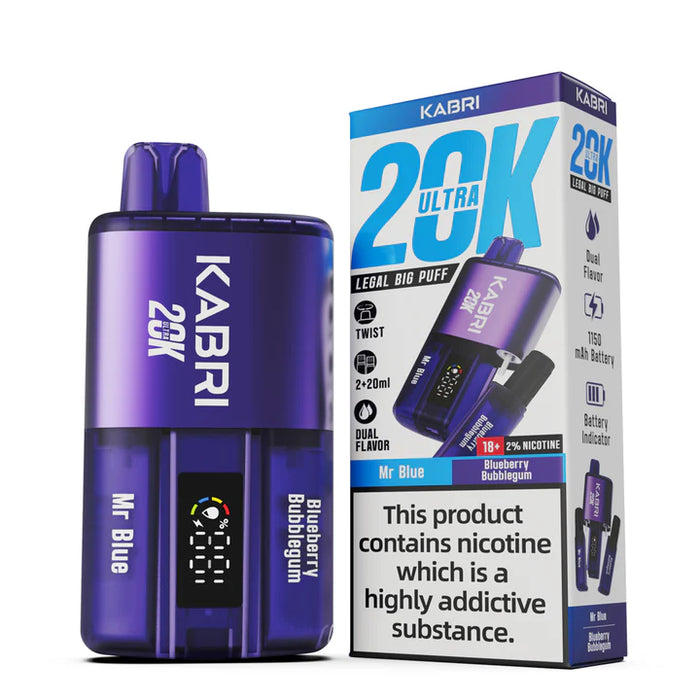 Kabri 20K Ultra Vape Pod Kit-Mr Blue/Blueberry Bubblegum
