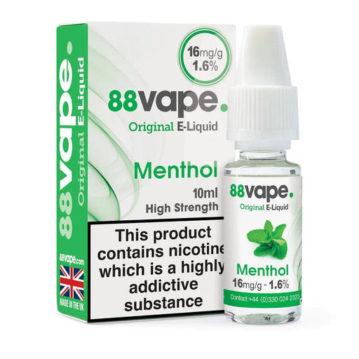88vape Menthol 10ml E-Liquid - Premier Vapes