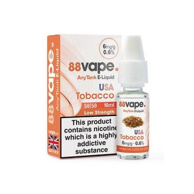 88vape Usa Tobacco 10ml E-Liquid - Premier Vapes